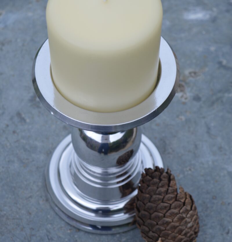 Silver Pillar Candle Holders Silver Pillar Candlesticks Za Za Homes