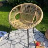 Natural String Chair Bamboo on Rug