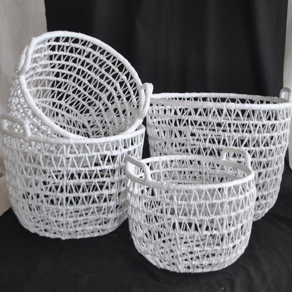 Scandinavian White Wicker Baskets Za Za Homes