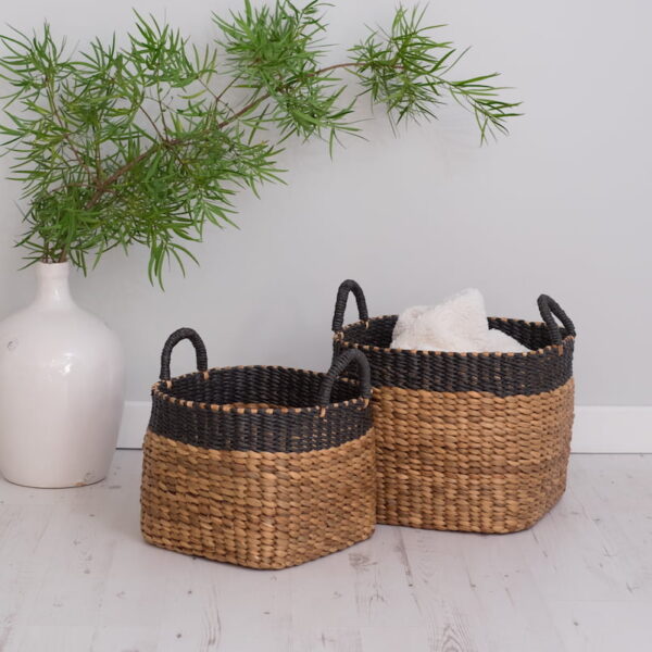 Two Wicker storage baskets