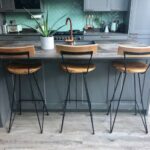 Wood bar stool with back