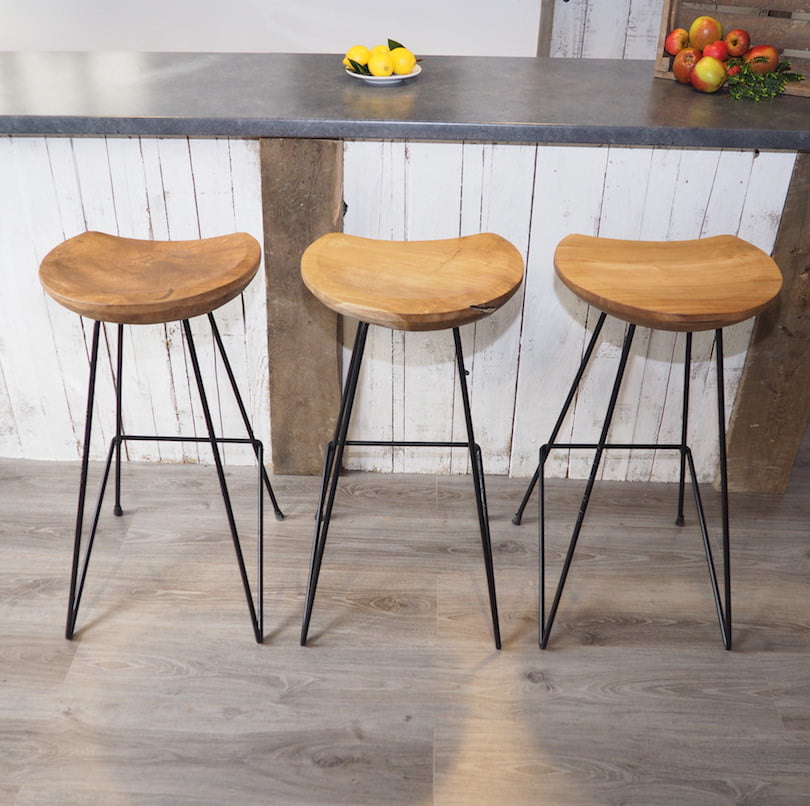 Industrial Wood Bar Stool ZaZa Homes