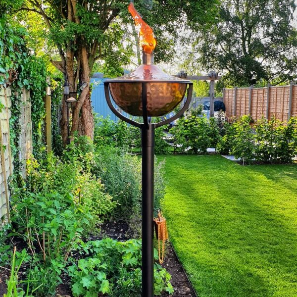 Tall oil torch on pole