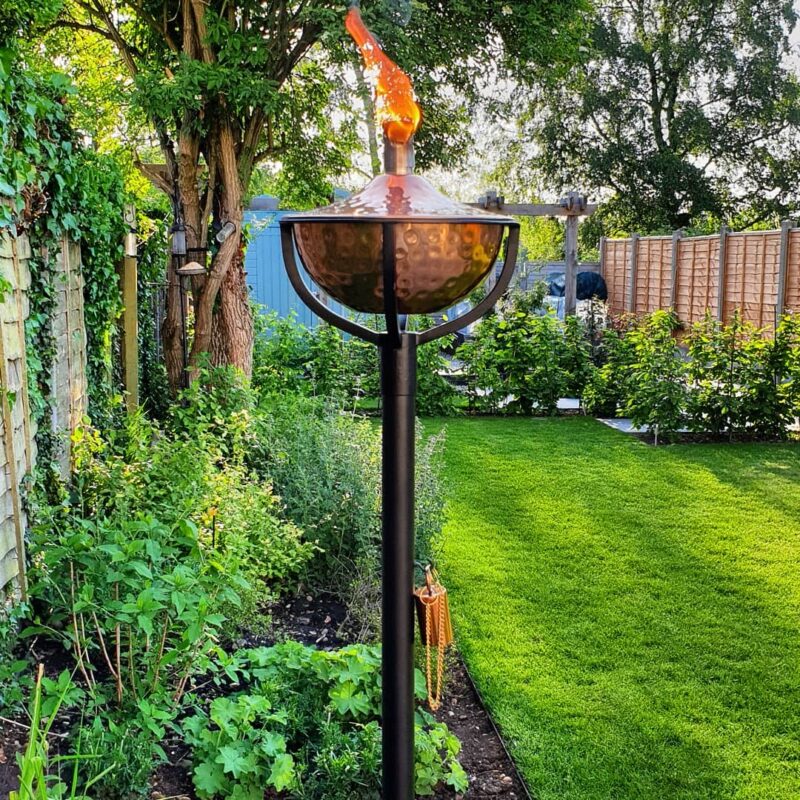 Tall oil torch on pole