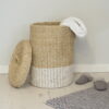 Seagrass Laundry Basket with Lid and Towel