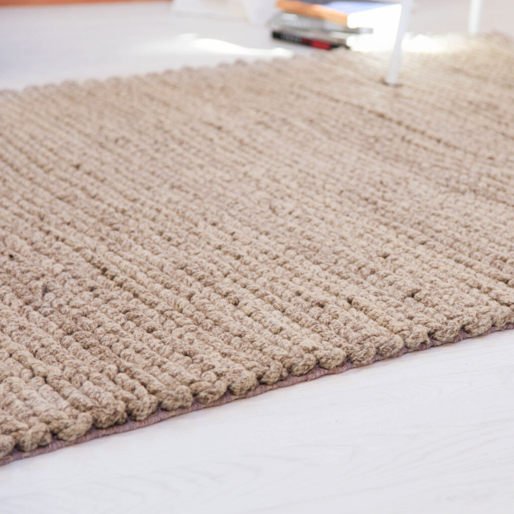 Cable Knit Wool Rug Natural Sofia ZaZa Homes