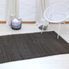 Cable Knit Wool Rug Natural - Sofia with White Chair