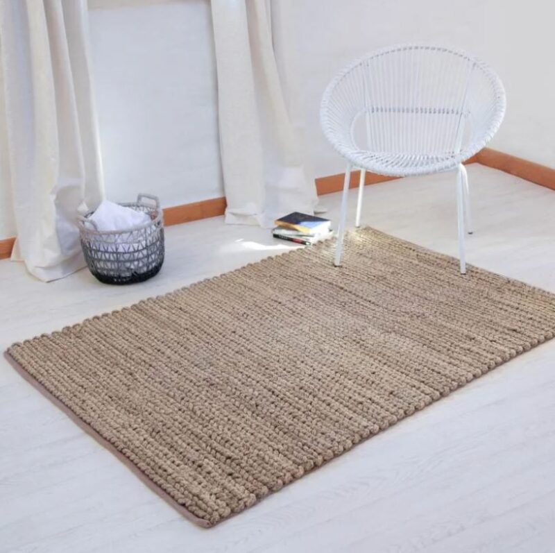 Natural Braided Rug Cable Knit - Sofia - Za Za Homes