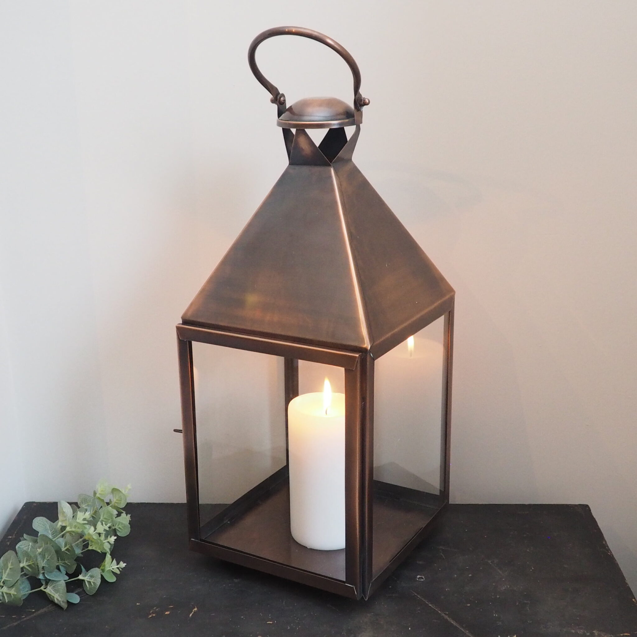ANTIQUE COPPER CANDLE LANTERN TALL (CLEARANCE) ZaZa Homes