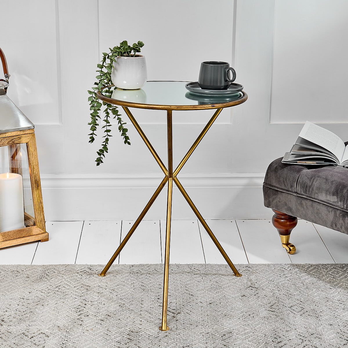 Accent Round Mirrored Side Table - ZaZa Homes