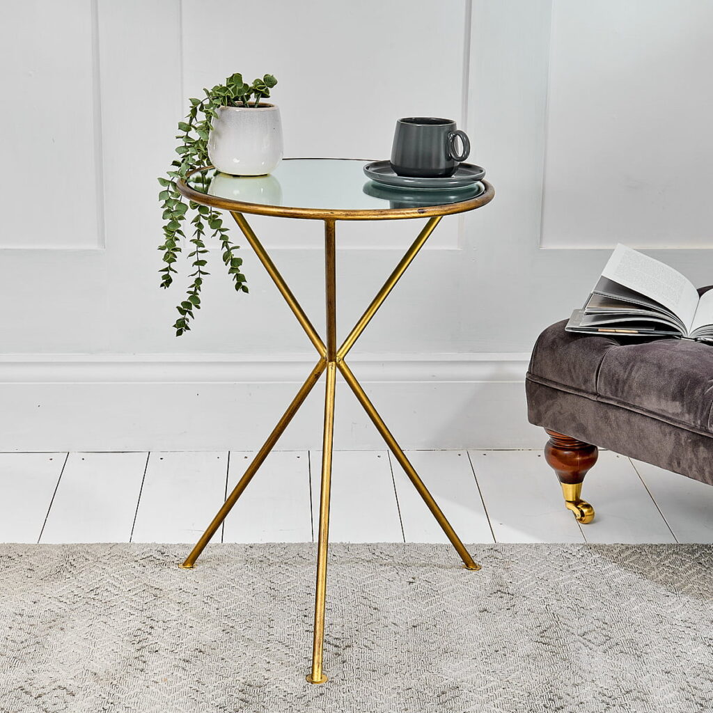 Accent Round Mirrored Side Table ZaZa Homes