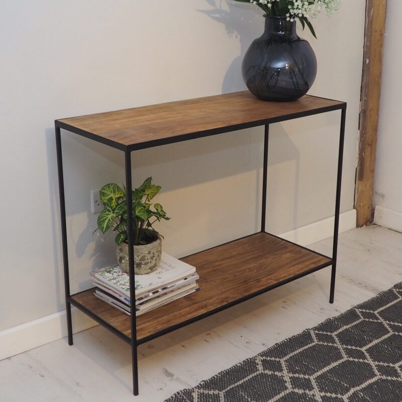 Industrial Hallway Console Table With, Hallway Console Table With Shelf