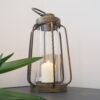 Tall antique metal candle lantern brass hurricane
