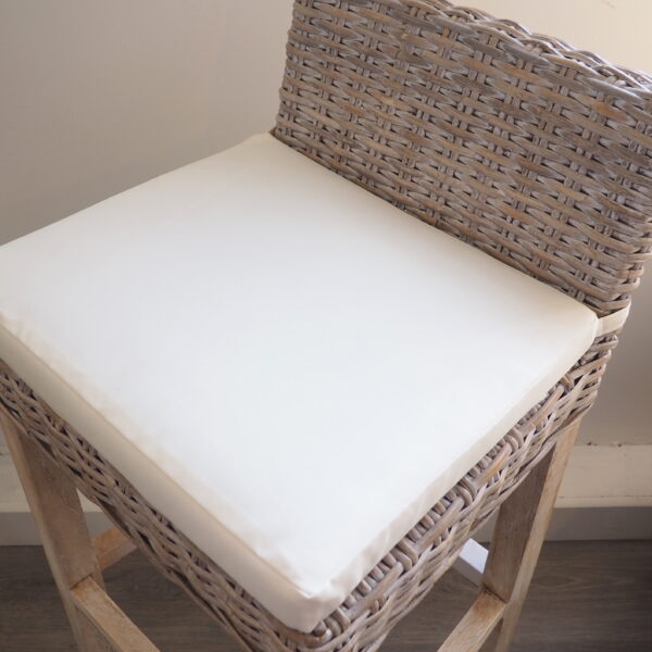 Natural seat cushion for wicker bar stools
