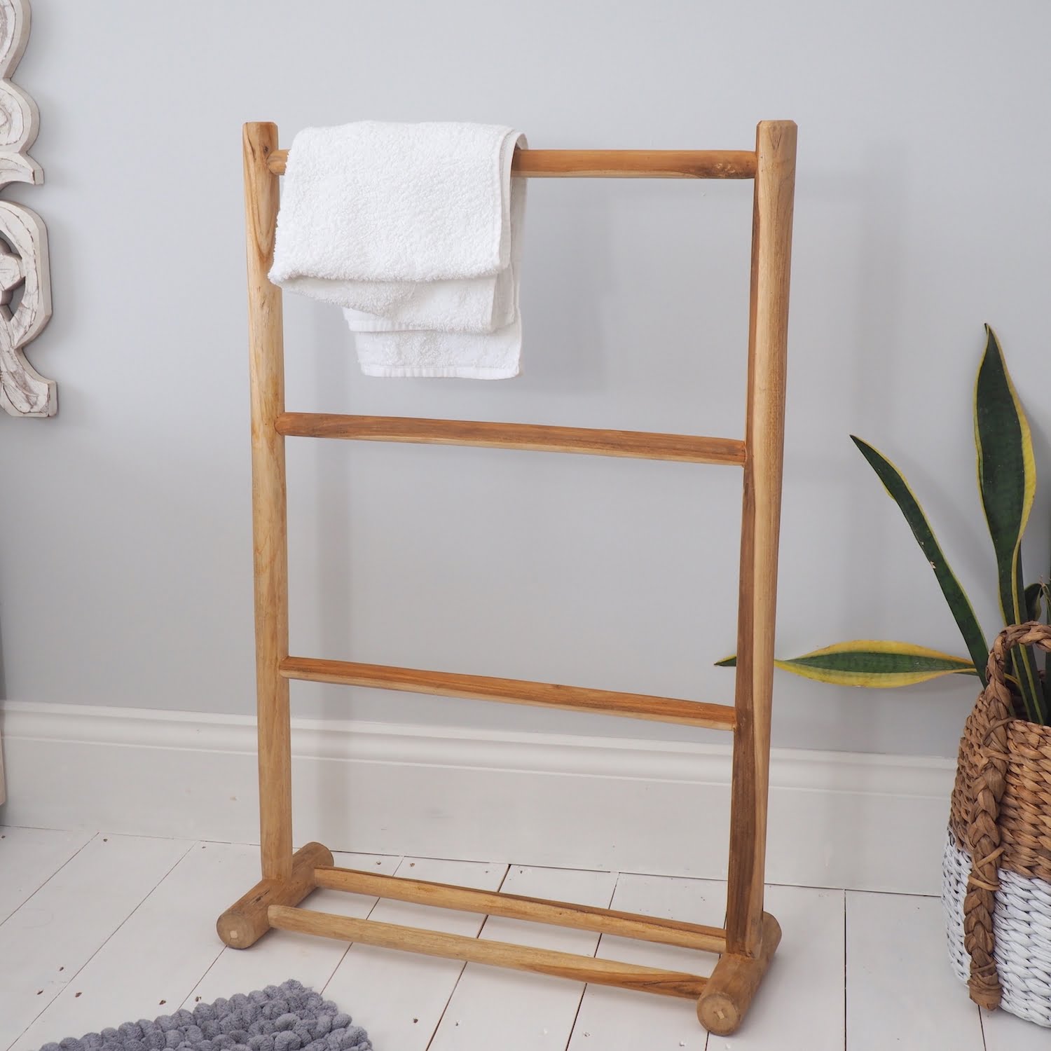 Free Standing Wooden Towel Rack ZaZa Homes