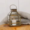 Small brass tealight lantern candle holder