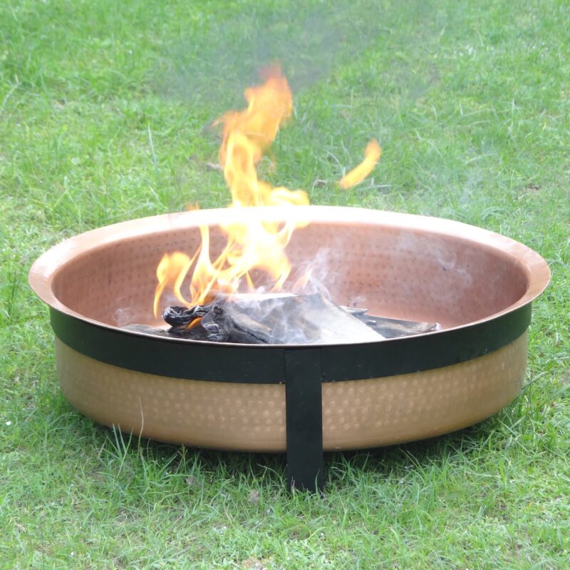 Open Hand Hammered Copper Fire Pit Zaza Homes