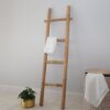 Natural Bamboo Towel Ladder with Towel