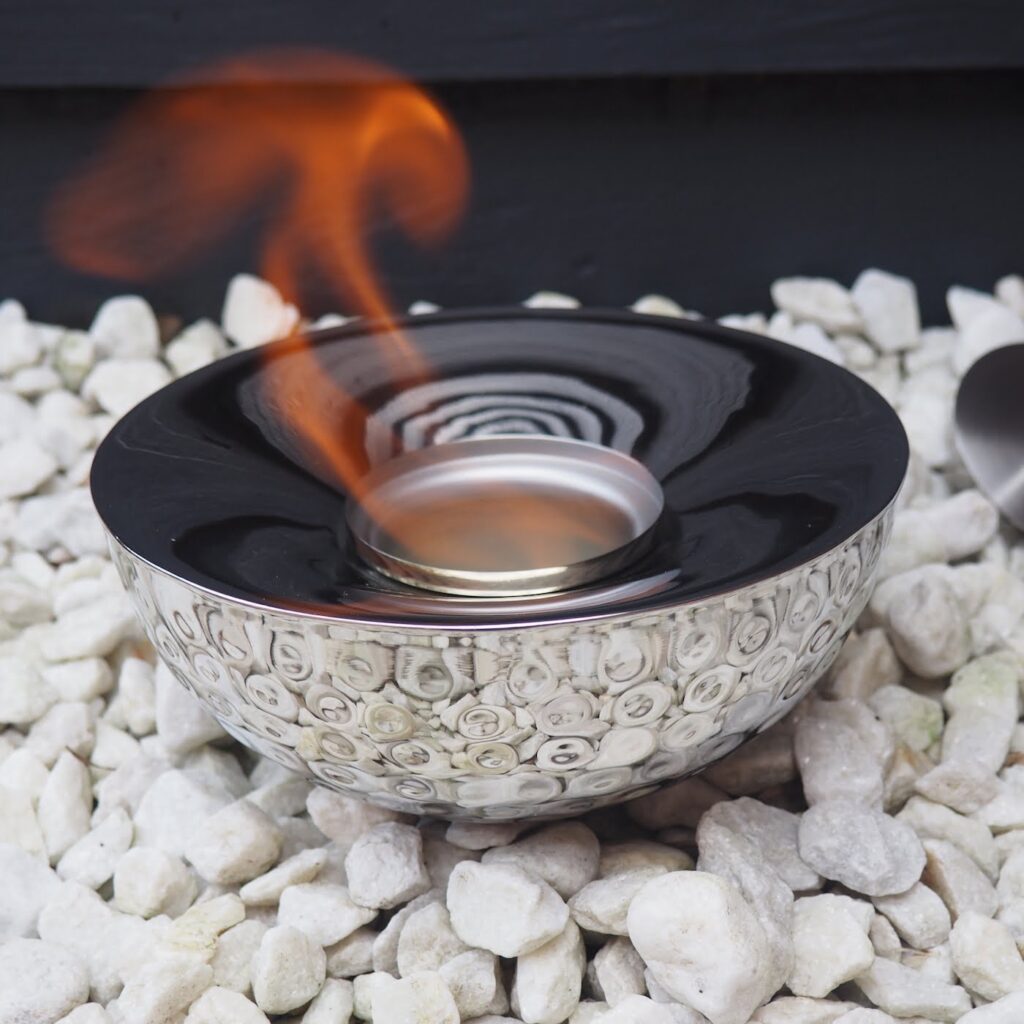 Garden Gel Burner Hammered Silver ZaZa Homes