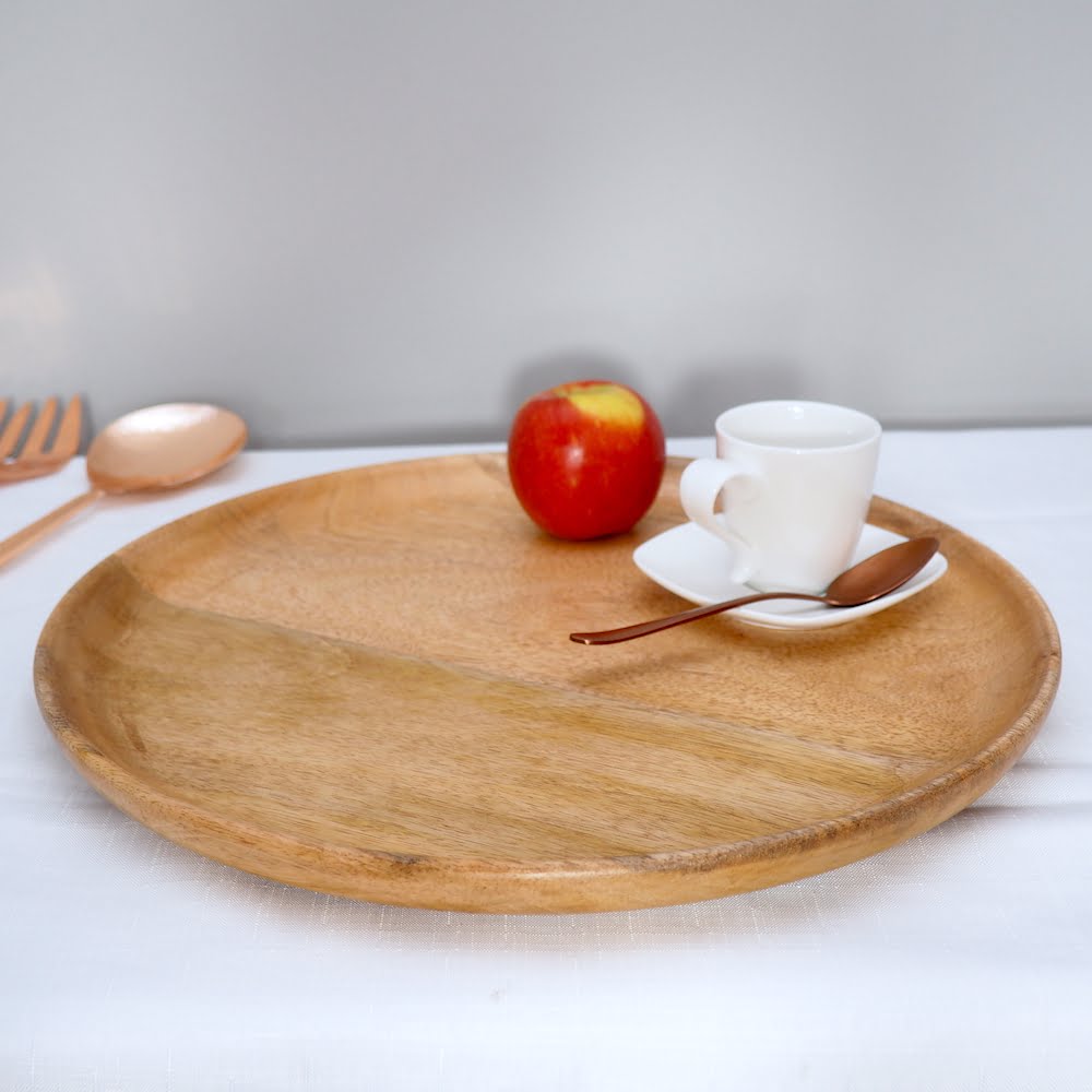 Round Wood Serving Tray ZaZa Homes   P1019763 