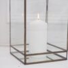 square candle lantern brass and glass