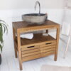 Bathroom Vanity Unit Teak Wood - Ebony