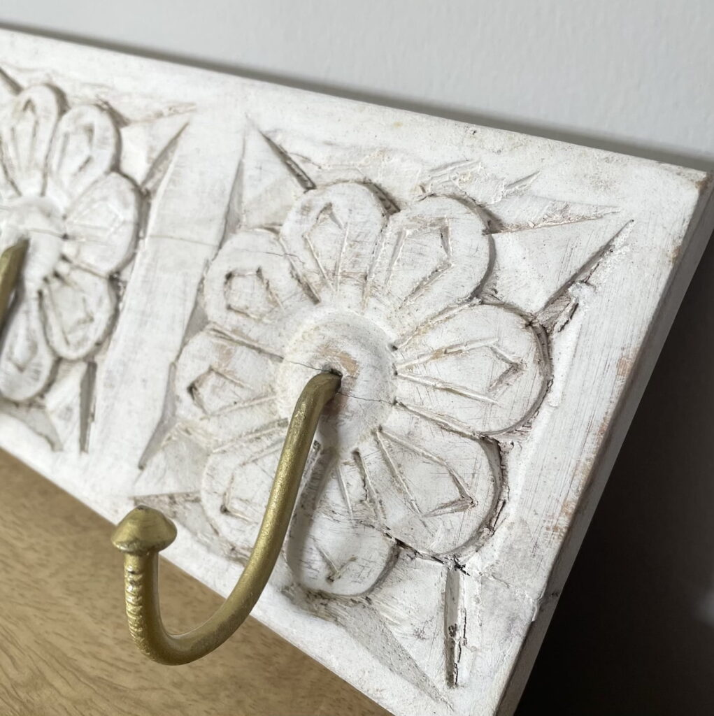 White Coat Hooks Hand Carved ZaZa Homes