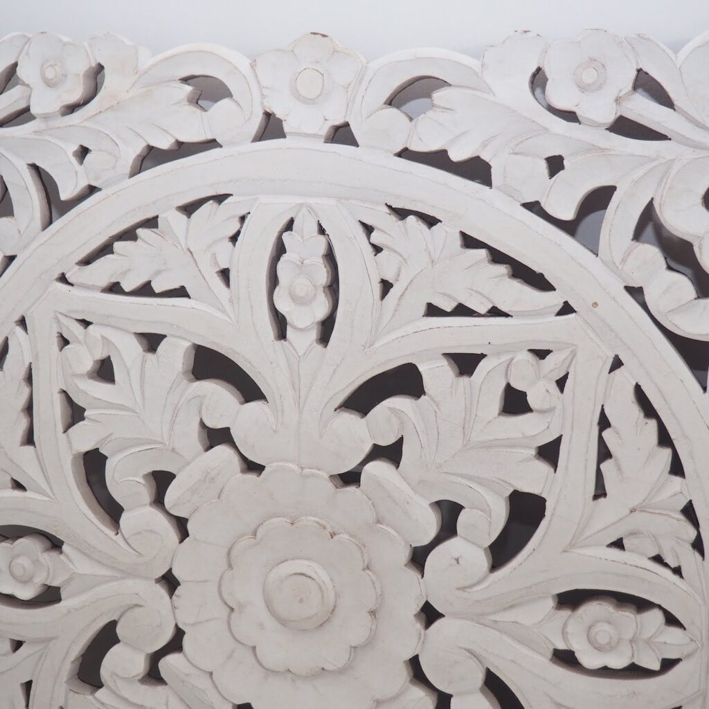 Hand Carved Wall Art White ZaZa Homes
