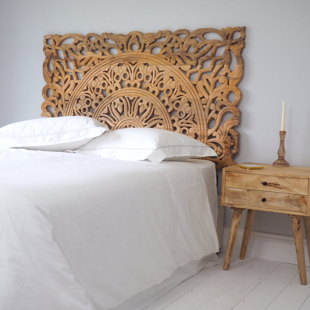 Carved Wooden Headboard - ZaZa Homes