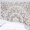 Carved Wooden Headboard White
