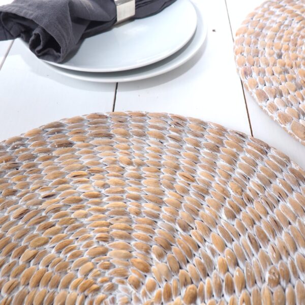 Whitewash Wicker Placemats ZaZa Homes