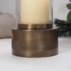Small brass hurricane candle holder