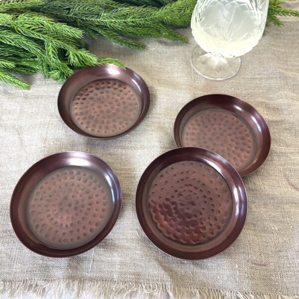 antique copper drink coasters