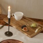 Natural Wood Serving Tray with Copper Handles