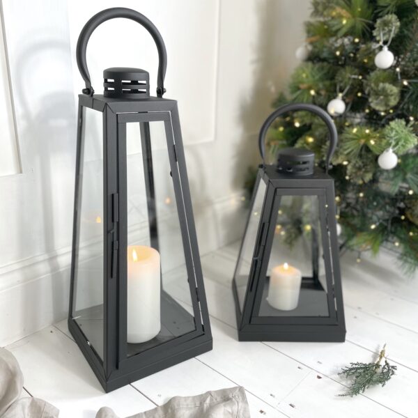 Black Metal Candle Holder Indoor Candle Lantern