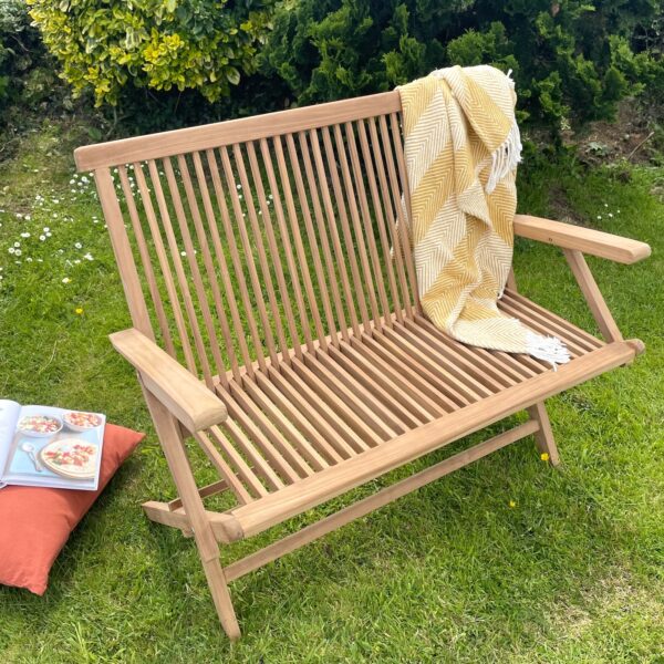 Folding Garden Bench with Arms