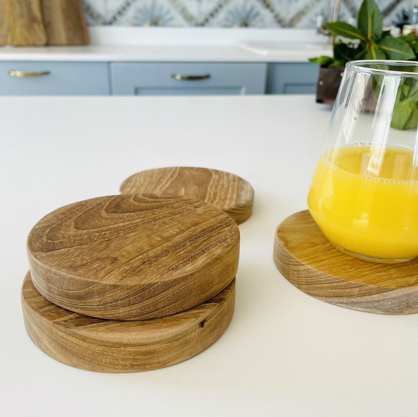 Round Wooden Drinks Coasters