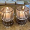 small brown glass candle holder