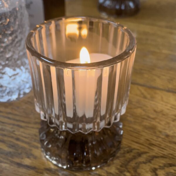 Caramel Glass Tealight Holder cup shaped