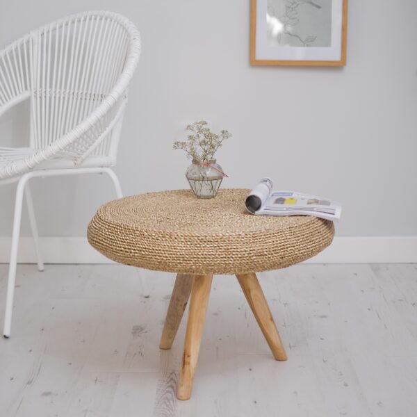 Wicker coffee table in living room