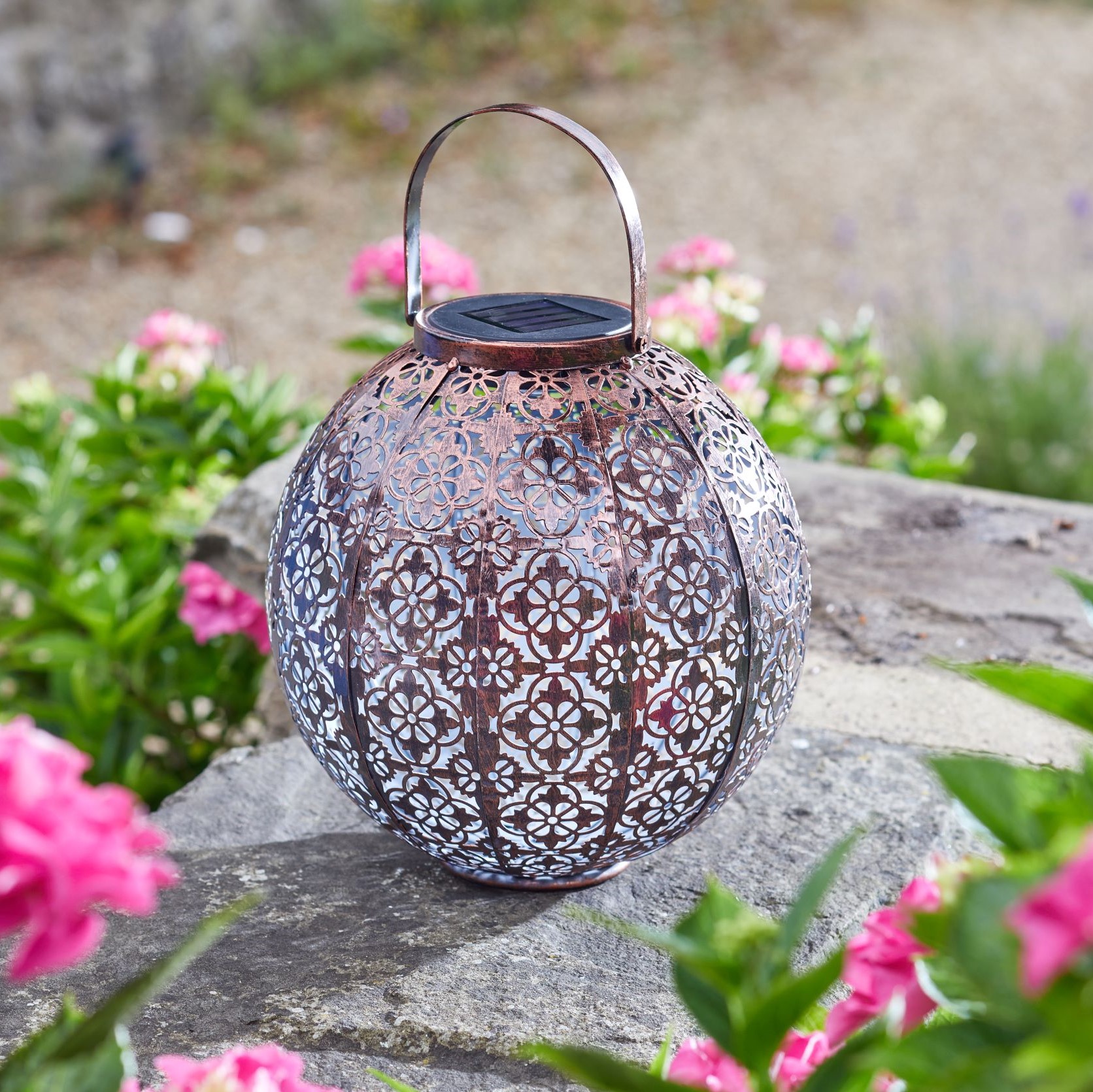 Bronze Solar Lantern - Tangier - Solar Lighting - Za Za Homes