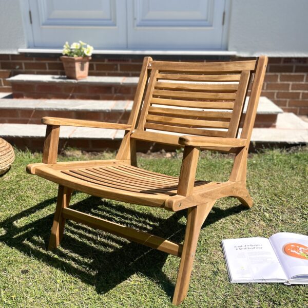 Garden sun chair by patio