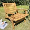 Teak Garden Lounger chair in garden