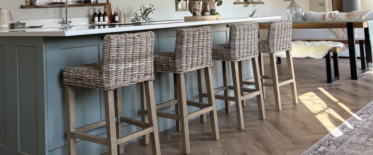 Lola, Granary Barn, at kitchen island